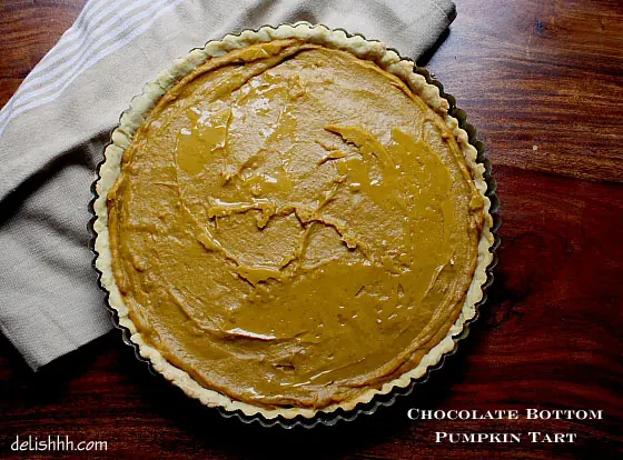 No-Bake Chocolate Bottom Pumpkin Tart